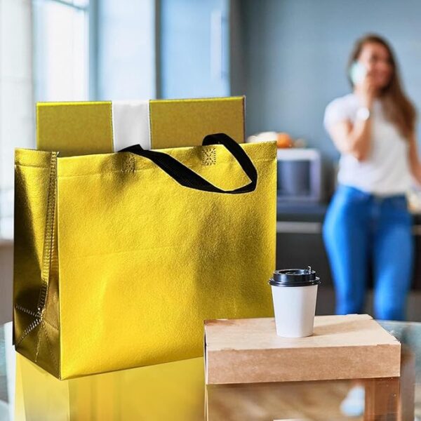 Unisex Metallic Laminated Shopping Bag | Carry Bag For Return Gifts - Image 3